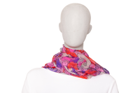 D&G SCARF SILK ABSTRACT FLORAL FUCHSIA/MAGENTA