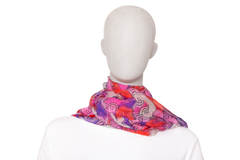 D&G SCARF SILK ABSTRACT FLORAL FUCHSIA/MAGENTA