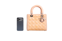 DIOR LADY DIOR MEDIUM PATENT BEIGE