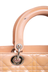 DIOR LADY DIOR MEDIUM PATENT BEIGE