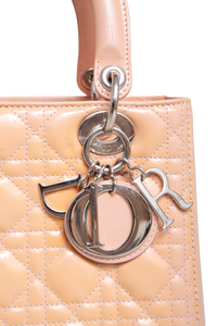 DIOR LADY DIOR MEDIUM PATENT BEIGE