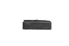 CHANEL CLASSIC DOUBLE FLAP MEDIUM LAMBSKIN BLACK -  SILVER HDWR