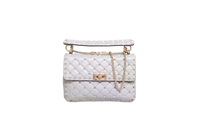 VALENTINO ROCKSTUD SPIKE TOP HANDLE MEDIUM GREY