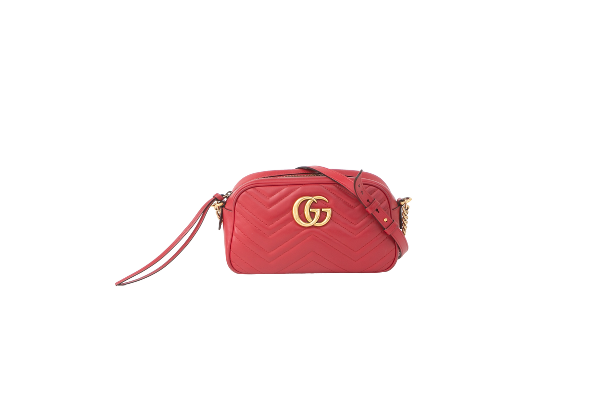 GUCCI CAMERA BAG GG MARMONT SMALL RED