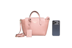 GUCCI SWING MINI TOTE PEBBLED LEATHER LIGHT PINK