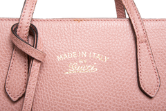 GUCCI SWING MINI TOTE PEBBLED LEATHER LIGHT PINK