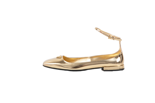 PRADA SAPATILHA DOLL SQUARE TOE GOLDEN