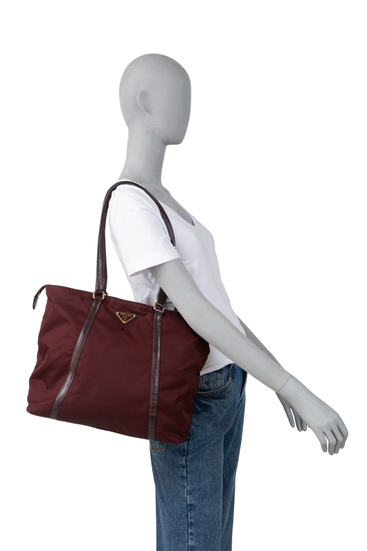 PRADA NYLON BURGUNDY SHOULDER BAG