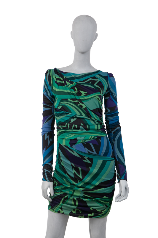 PUCCI DRESS TUBE PRINT TROPIC GREEN