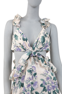 ZIMMERMANN DRESS LONG FLORAL CUT NECKLAC