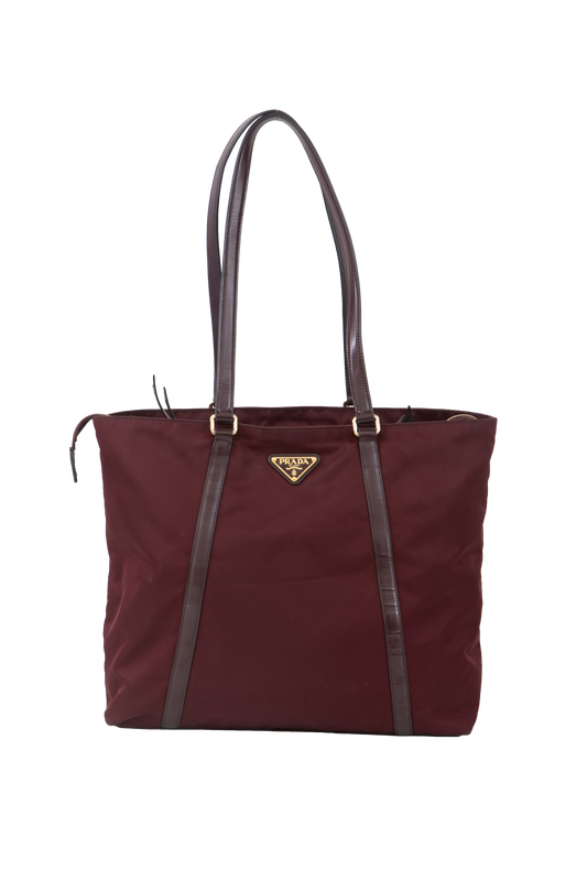 PRADA NYLON BURGUNDY SHOULDER BAG