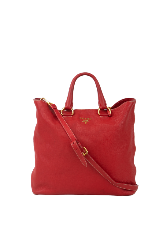 PRADA DAINO TOTE SID ZIP RED