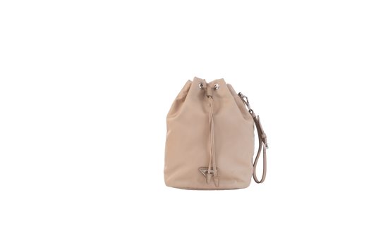 PRADA MINI BUCKET POUCH NYLON BEIGE