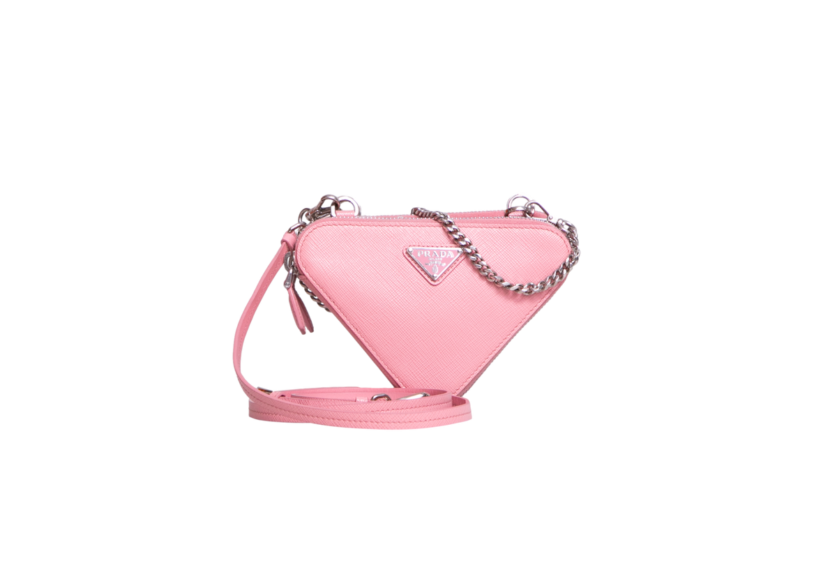 PRADA MINI TRIANGLE CROSSBODY SAFFIANO PETALO
