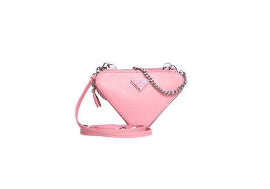 PRADA MINI TRIANGLE CROSSBODY SAFFIANO PETALO