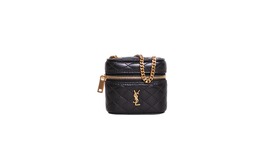 YSL GABY MICRO VANITY CASE MATELASSÊ QUILTED BLACK