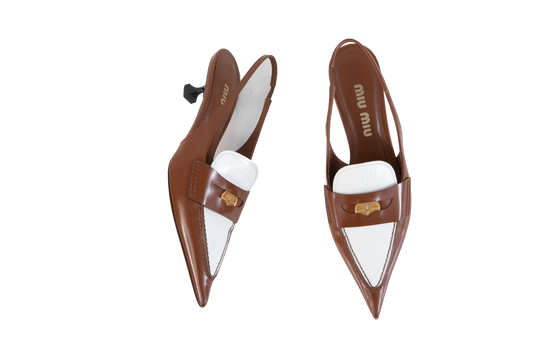 MIU MIU MOCASSIM SLINGBACK BROWN - 35 BR