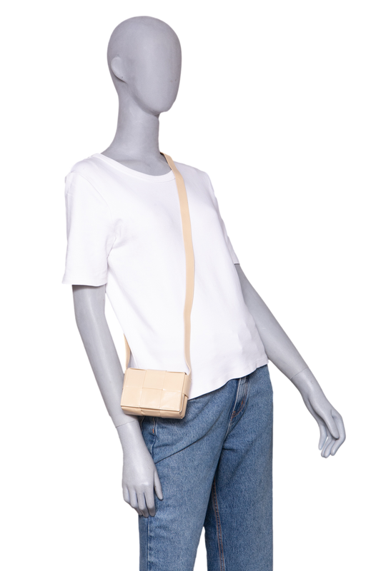 BOTTEGA CANDY CASSETTE MAXI INTRECCIATO BEIGE