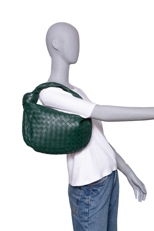 BOTTEGA JODIE SMALL INTRECCIATO FOREST GREEN