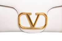 VALENTINO STUD SIGN SHOULDER BAG LEATHER IVORY