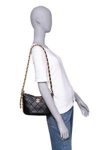 CHANEL CC MIXED CHAIN LINK CALFSKIN BLACK