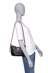 CHANEL CC MIXED CHAIN LINK CALFSKIN BLACK