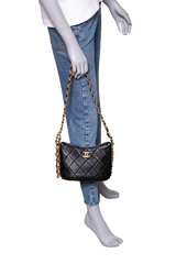 CHANEL CC MIXED CHAIN LINK CALFSKIN BLACK