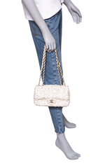 CHANEL CC FLAP SMALL SEQUINS BUTTER GOLD HDWR