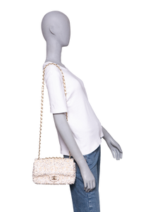 CHANEL CC FLAP SMALL SEQUINS BUTTER GOLD HDWR