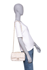 CHANEL CC FLAP SMALL SEQUINS BUTTER GOLD HDWR