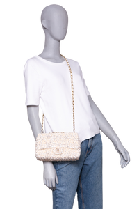 CHANEL CC FLAP SMALL SEQUINS BUTTER GOLD HDWR