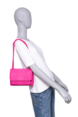 MIU MIU CANAPA CHAIN FLAP CANVAS FUXIA