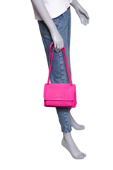 MIU MIU CANAPA CHAIN FLAP CANVAS FUXIA