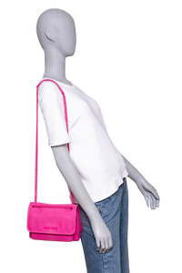 MIU MIU CANAPA CHAIN FLAP CANVAS FUXIA