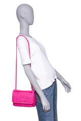 MIU MIU CANAPA CHAIN FLAP CANVAS FUXIA