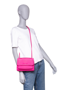 MIU MIU CANAPA CHAIN FLAP CANVAS FUXIA