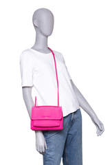 MIU MIU CANAPA CHAIN FLAP CANVAS FUXIA