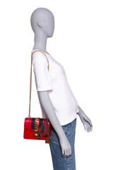 GUCCI SYLVIE SMALL WEB LEATHER RED