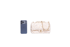 CHANEL CC FLAP SMALL SEQUINS BUTTER GOLD HDWR