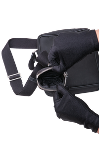 PRADA NYLON FLAT MESSENGER BAG BLACK