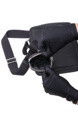 PRADA NYLON FLAT MESSENGER BAG BLACK