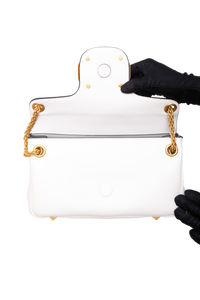 VALENTINO STUD SIGN SHOULDER BAG LEATHER IVORY