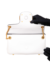 VALENTINO STUD SIGN SHOULDER BAG LEATHER IVORY