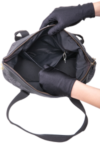 GUCCI SMALL GG CANVAS DUFFLE BAG NYLON BLACK