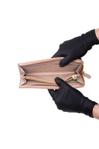 PRADA WALLET CONTINENTAL ZIP AROUND SAFFIANO ROSE POWDER