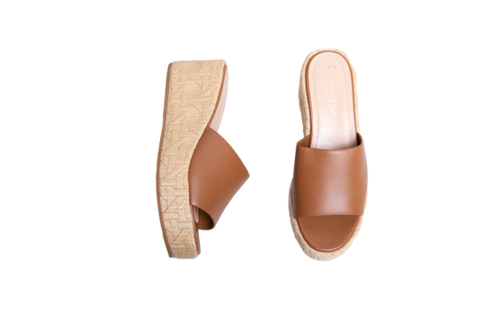 DIOR SANDAL ATTITUDE MULE CALFSKIN CARAMEL - 35 BR