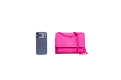 MIU MIU CANAPA CHAIN FLAP CANVAS FUXIA