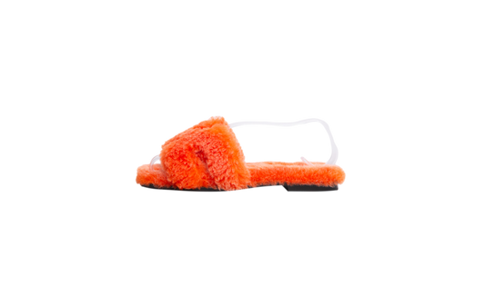 HERMÈS SANDAL ORAN SHEARLING FUR ORANGE - 34 BR