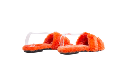 HERMÈS SANDAL ORAN SHEARLING FUR ORANGE - 34 BR