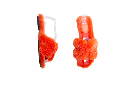 HERMÈS SANDAL ORAN SHEARLING FUR ORANGE - 34 BR